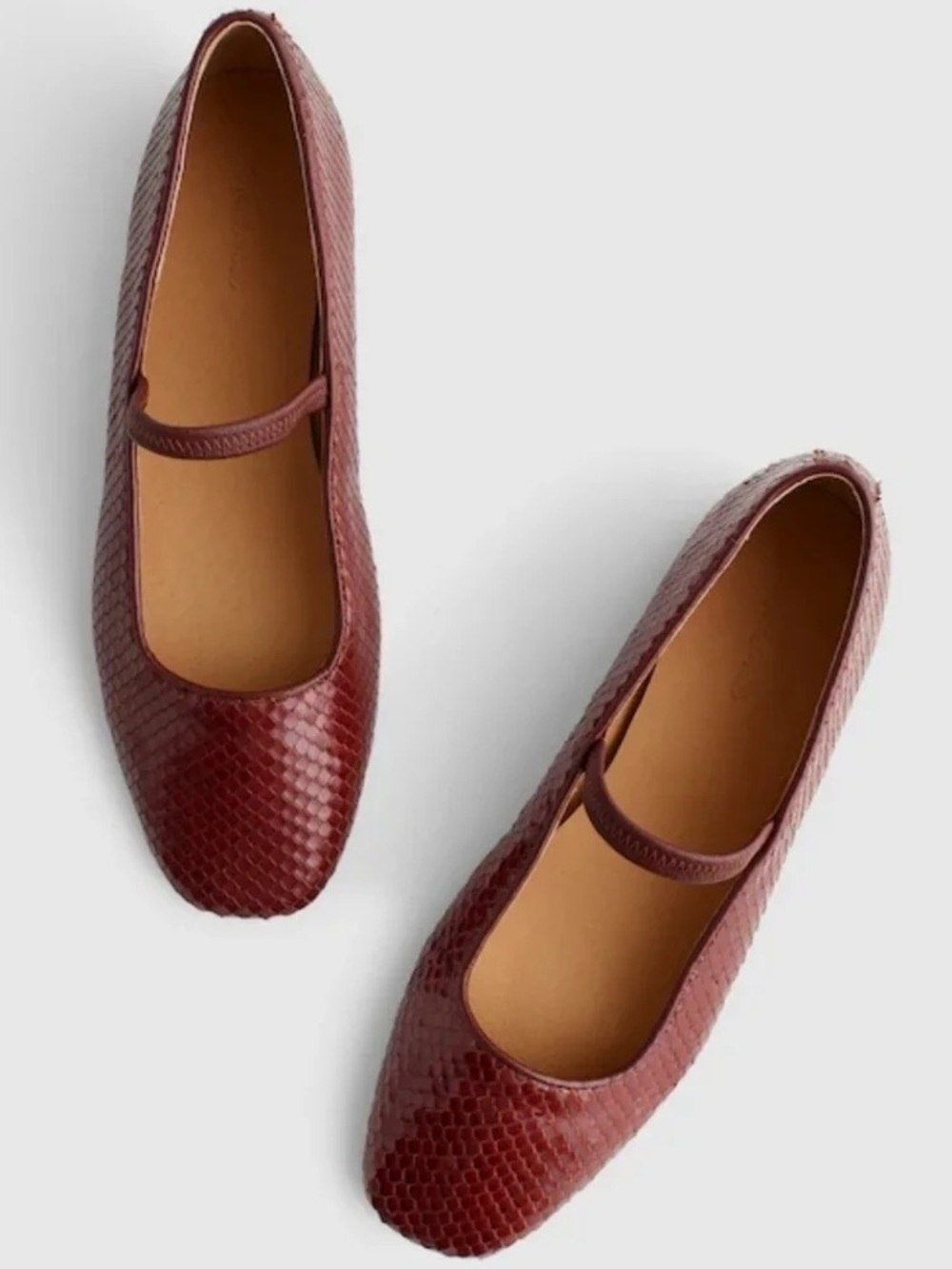 Madewell Women's Mary Jane Ballet Flats in Burgundy - Picture 3 of 6
